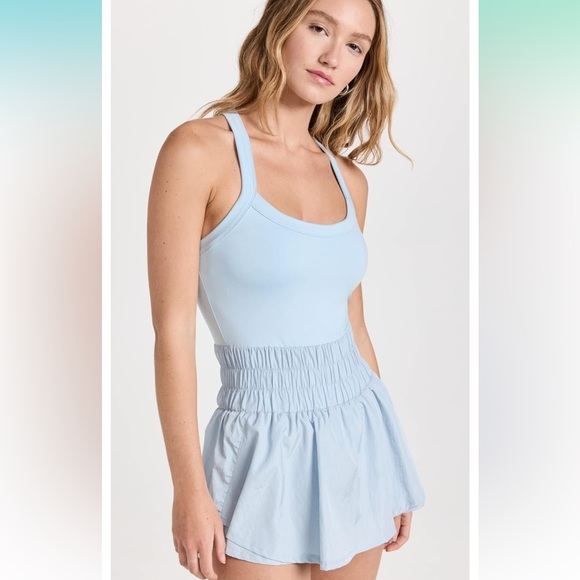 FP Movement by Free People Women's Way Home Skort Romper, Blue Pearl, L - Picture 2 of 7
